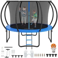 Vevor Gartentrampolin Trampolin 86 cm Leiternhöhe, Indoor-/Outdoor-Kindtrampolin mit 150 kg Belastbarkeit, Trampoline 360° Sicherheitsnetz Stoßdämpfend, Outdoor Trampoline für Kinder & Erwachsene