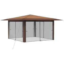 vidaXL Pavillon 4 x 4 m inkl. 4 Seitenteile Beige/Braun