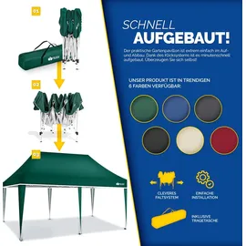 tillvex Faltpavillon 3 x 6 m Grün