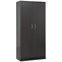 Gürkan Stahlschrank 100126 tiefschwarz, wenge 92,0 x 42,0 x 195,0 cm, aufgebaut