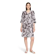 Cartoon Sommerkleid Mit Muster Braun/Weiß 46