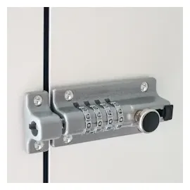 HMF Riegelschloss 3591-09, Türriegel mit 4-stelligem Zahlencode aus Zinklegierung, 12,2 x 4 x 4,8 cm, Silber