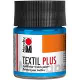 Marabu Textil Plus hellblau 50 ml, volldeckende Stoffmalfarbe für dunkle Stoffe, geeignet für Stoffmalerei und Stoffdruck, nach Fixierung waschbeständig bis 40 °C