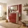 Vladon Malea Garderobe 180x180x23 cm Weiß matt/Bordeaux Hochglanz