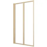 Marwell Badewannenfaltwand Double Gold 120x70cm - Duschwand für Badewanne mit 4mm Einscheibensicherheitsglas - Zwei schwenkbare Faltwände - hochwertige Aluminiumrahmen