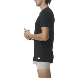 adidas Herren V-Ausschnitt Baumwolle 4er Pack V-Neck T-Shirt langlebig weich - Shirt Active Flex Cotton Schwarz 2XL