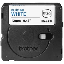 Brother Btag-233 12mm x 4m blau auf weiß nicht laminiert