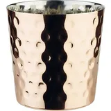 APS Snackholder - Servier-Eimer/-Becher, Ø 8,5 cm, Höhe 8,5 cm, Edelstahl, 0,35 Liter, gehämmerte Oberfläche, Kupfer-Look