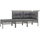 vidaXL 3-tlg. Garten-Lounge-Set mit Kissen Grau Poly Rattan