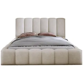 luxkor24 Polsterbett, Ecru, Textil, 160x200 cm, Schlafzimmer, Betten, Polsterbetten
