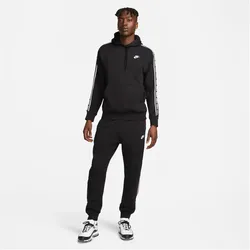 NIKE Club Fleece Grafik Kapuzen-Trainingsanzug Herren 010 - black/white L
