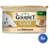 6x Essen Katze Gourmet Gold Dosen Pate '85 Grammisalmone