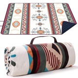 LARUTAN Outdoor Picknickdecke Boho, 200x200cm Stranddecke Sandfrei, Waschbar Strandmatte Picknickdecke für Strand, Picnic und Camping,Picknickdecke Boho,Reisen Campingdecke