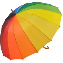 Falcone Falcone® 16-teiliger Regenschirm Holzstock sturmfest mit Holzgriff - Regenbogen