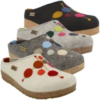 Haflinger Grizzly Faible Filzpantoffeln mit Gummisohle Schwarz, 37 - 37 EU