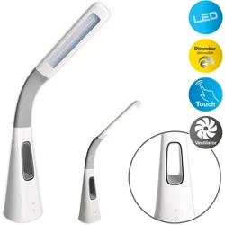 NÄVE Tischleuchte "Ventu", weiß, H: 40cm, Lampen, mit Ventilator, Schreibtischlampe