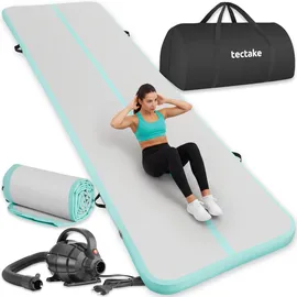 Tectake tectake® Airtrack Trainingsmatte, aufblasbar, rutschfestes, hochwertiges PVC, inkl. Transporttasche, 397 x 104 x 10 cm