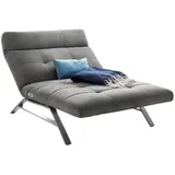 KAWOLA Liege AMERIVA Sessel Relaxliege Maxi Velvet grau Fuß chrome