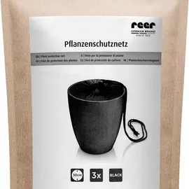 Reer Pflanzenschutznetz 3 Stück für Blumentöpfe bis 30 cm Durchmesser schwarz