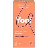 Yoni | Tampons Medium | 16x Tampons aus 100% Bio-Baumwolle | Hypoallergene und Atmungsaktive Bio-Tampons | Frei von Kunststofffolien und Synthetischen Inhaltsstoffen