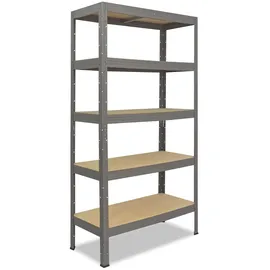 shelfplaza PRO 200x120x60 cm Schwerlastregal in grau mit 5 Böden und 200 kg Traglast pro Boden