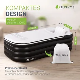 Juskys Aufblasbare Badewanne M - Outdoor Wanne faltbare, mobile Eistonne mit Rückenlehne