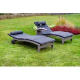 MX Gartenliege 5 tlg. Andalusia Set. Poolliege Rattanliege Relaxliege Liegeset