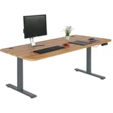 Mendler Schreibtisch HWC-D40, Computertisch, elektrisch höhenverstellbar 160x80cm 53kg MVG - Eiche-Dekor, anthrazit-grau