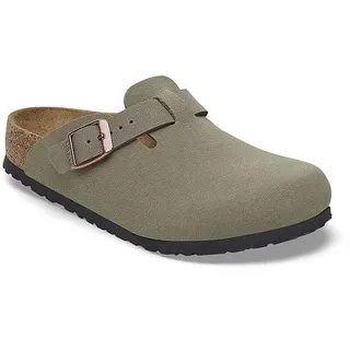 Birkenstock Leder-Clogs "Boston" in Grau - Weite N - 26