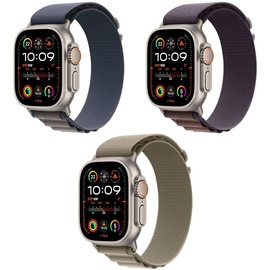 Apple Watch Ultra 2 GPS + Cellular 49 mm Titangehäuse natur, Alpine Loop blau S