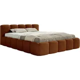 Selsey Polsterbett 160x200 cm Modernes Bettgestell mit Lattenrost Elegantes Design in Kupferbraun Szenil Toronto Robuster Holzrollrost für Komfort Bodenschonende Kunststoffgleiter Max Belastung 250 kg