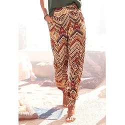 LASCANA Jerseyhose, mit Ethnoprint und Taschen, lockere Passform LASCANA braun-bedruckt 36