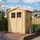 TIMBELA Gartenhaus M367F+M367G 1,96 x 1,36 m Beige Braun