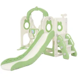 joyz Schaukeln 5in1 Kinderspielplatz mit Rutsche und Schaukel Hellgrün Kunststoff