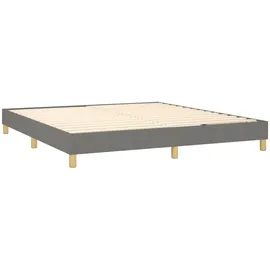 vidaXL Boxspringbett mit Matratze & LED Dunkelgrau 180x200 cm Stoff
