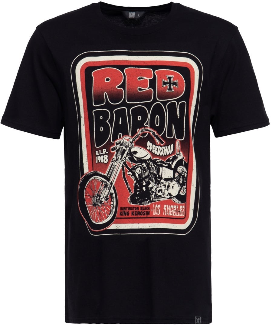 King Kerosin Red Baron Speedshop T-shirt, zwart, S Voorman