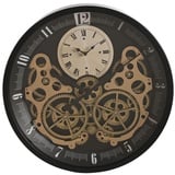 Home ESPRIT Wanduhr Schwarz Gold Metall Glas Getriebe 46 x 7,3 x 46 cm