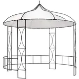 vidaXL Pavillon UV-beständig Wasserbeständig Festzelt Partyzelt Gartenpavillon Gartenzelt Bierzelt Garten Zelt 300x290cm Weiß Rund