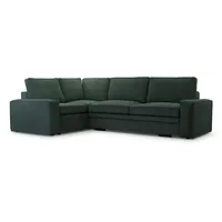 AX LIVING Cord Schlafsofa Ecksofa grün Treville mit Schlaffunktion L - Grün