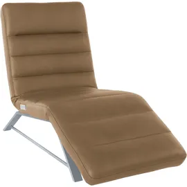 W.Schillig Relaxliege daily dreams Leder/Polyester 75 x 91 x 170 cm Braun mit Kissen