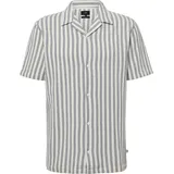 QS Resort Fit: Hemd mit Strukturstreifen - creme - M