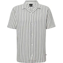 QS Resort Fit: Hemd mit Strukturstreifen - creme - M