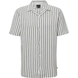 QS Resort Fit: Hemd mit Strukturstreifen - creme - M