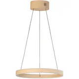 Fischer & Honsel LED-Pendelleuchte SILVIO, 50 x 180 cm - 1-flammig - Greige - Sandbraun - Acryl - Metall - höhenverstellbar