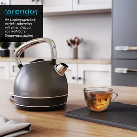 Arendo Wasserkocher 1,7 l Grau