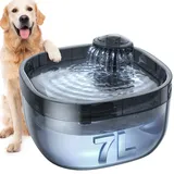 FEELNEEDY Trinkbrunnen für Hunde/Katzen 7L Wasserbrunnen mit led licht, Hundewasserspender 30dB Leise, Geeignet für die Verwendung mit Hunden oder Mehreren Katzen, mit 2 Filters