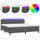 vidaXL Boxspringbett mit Matratze & LED Dunkelgrau 200x200 cm Samt