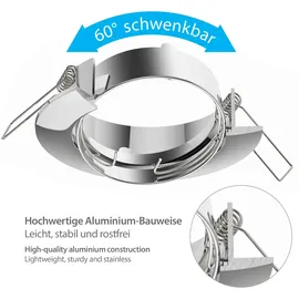 ledscom.de Deckeneinbaurahmen Circ 1 Aluminium chrom schwenkbar