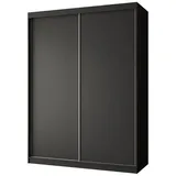 Beautysofa Schiebetürenschrank MARIO Farbvarianten und Breite zur Auswahl schwarz 160 cm