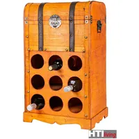 Hti-Living Weinregal Truhe 9 Flaschen 1-tlg. Braun